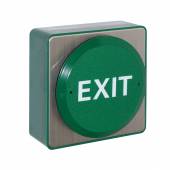 An image of Exit' Large Green Disc Exit Button - H88 x W88 x D40mm
