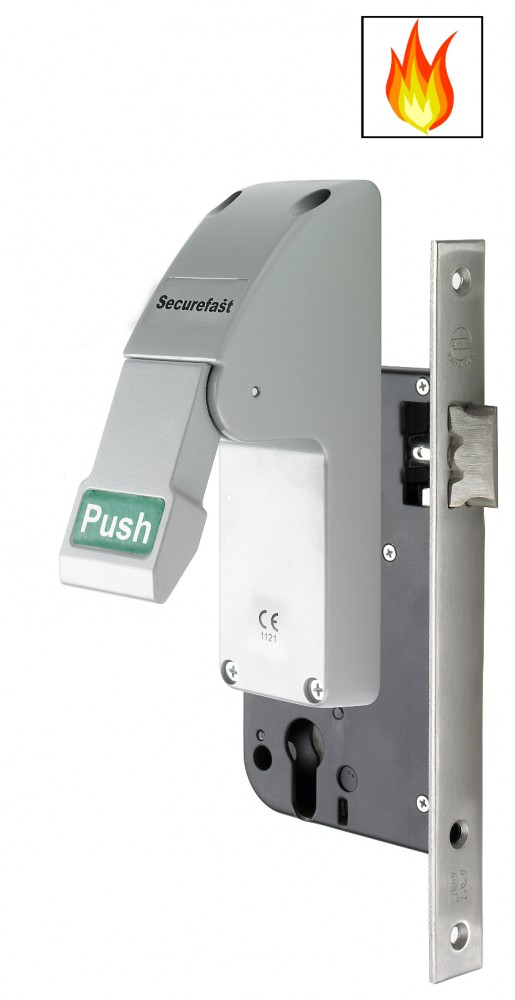 Push Pad Panic Actuator with 72mm Mortice Night Latch (Reversible