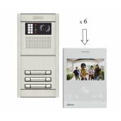 An image of NEXA 6 WAY VIDEO INTERCOM WITH ART4 G2+ LITE MONITOR - DOUBLE BUTTON